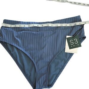 S3 Women's Swim Bottom  Blue Ribbon XL Summer Pool Waist Band NWT